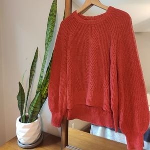Maxwell Bubble Sleeve Sweater Red